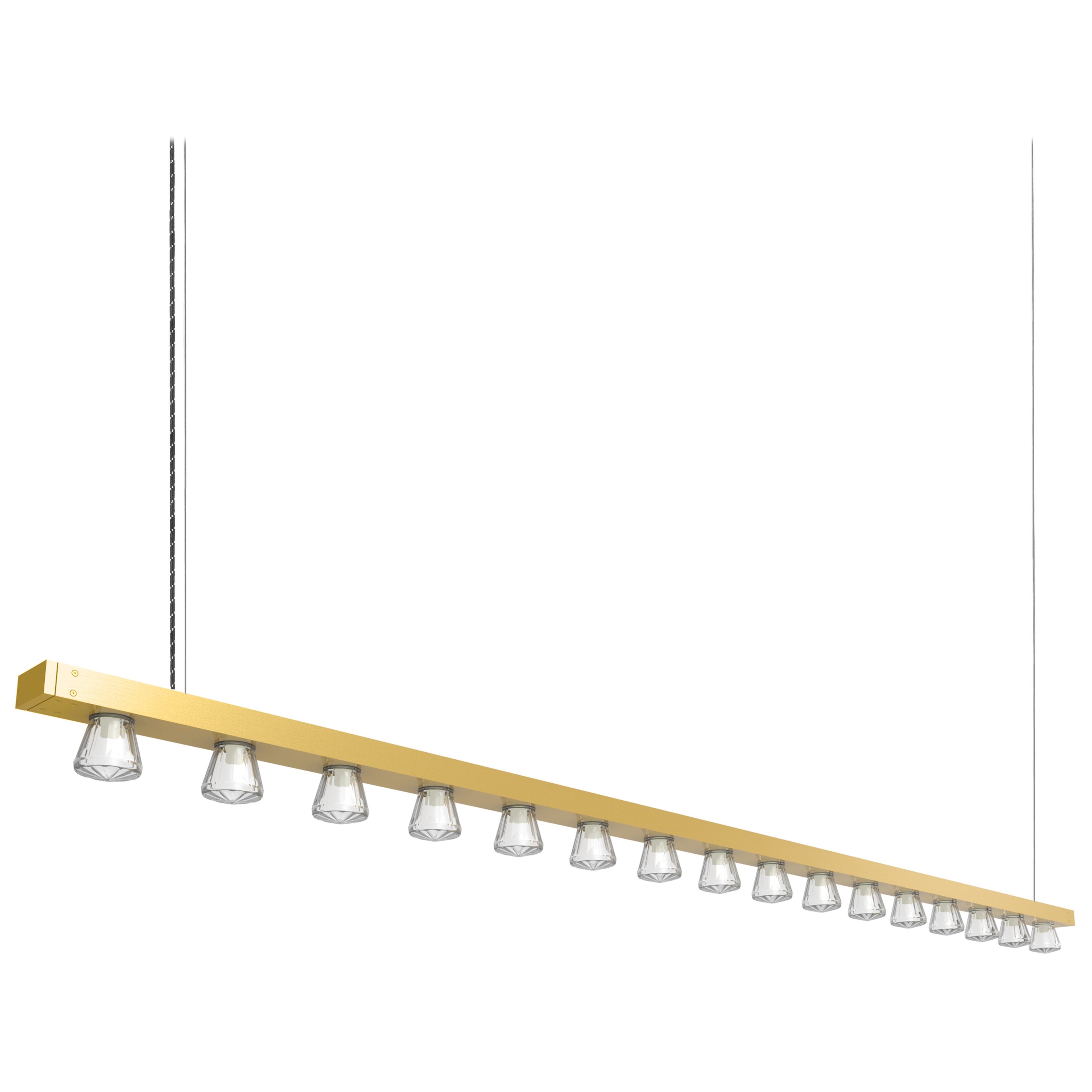Lampada a sospensione contemporanea Line 200 Gold Aluminum di JSPR