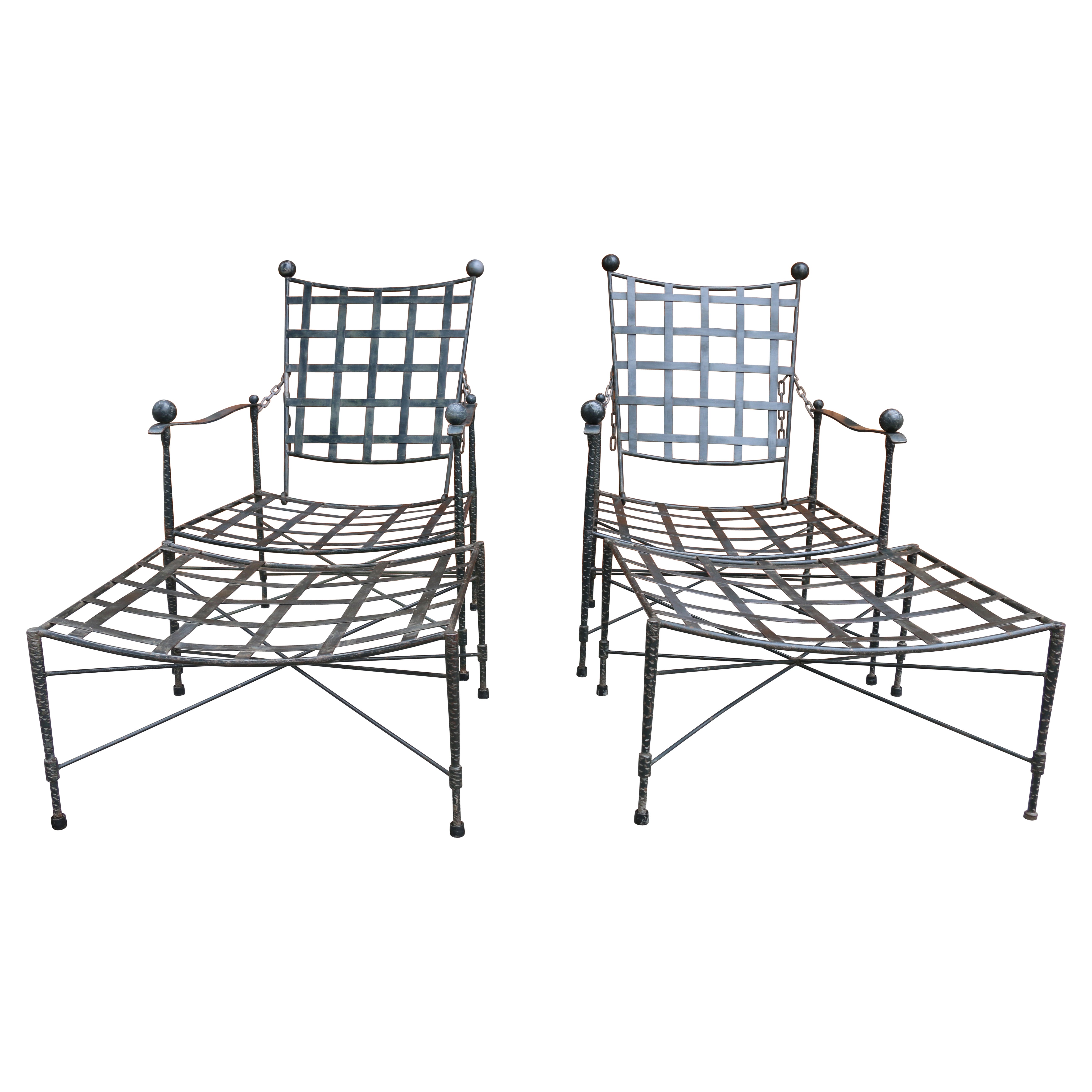 Pair of Lounge/Arm Chairs With Ottoman by Mario Papperzini for John Salterini
