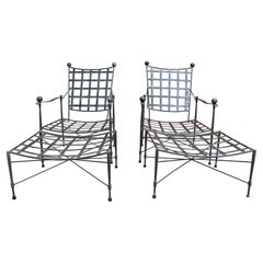 Pair of Lounge/Arm Chairs With Ottoman by Mario Papperzini for John Salterini