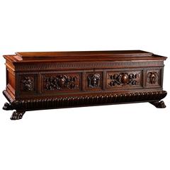 16th Century Tuscan Walnut Marriage Cassone