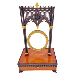Antique French Charles X Gothic Vanity Mirror and Jewelry Casket, circa 1835