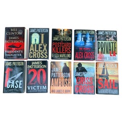 Curated 10PC Set James Patterson Slip-Covered Books Library/ Media Room Set #2