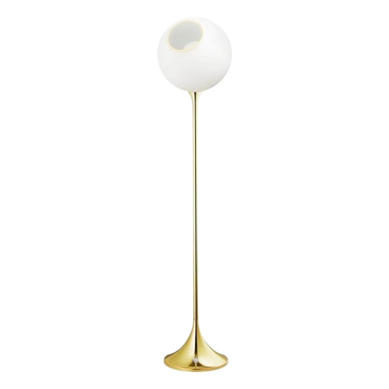 Lampadaire Ballroom, blanc neige avec ampoule Globe LED Ø5