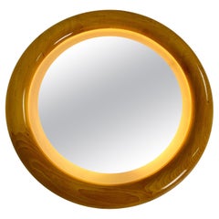 Backlit Circular Wall Mirror Made in Italy 1970s