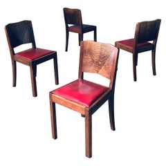 Esszimmerstuhl-Set im Art-déco-Design, Belgien, 1920er Jahre