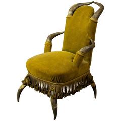 Great Antique Bull Horn Chair, Austria 1870, Perfect for Lodge Furnishing