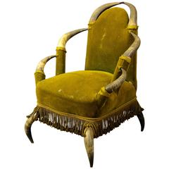 Antique Bull Horn Chair, Austria, 1870