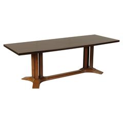 Rosewood Veneered Table Vintage Manufactured in Italy, 1960s