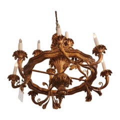 French Wood Chandelier