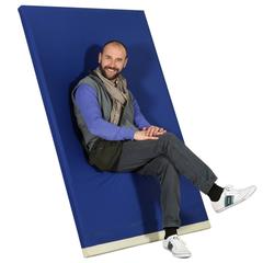 'Ram' Chair by Nopicnic for Felice Rossi Elastic Fabric Metal Foam Leather