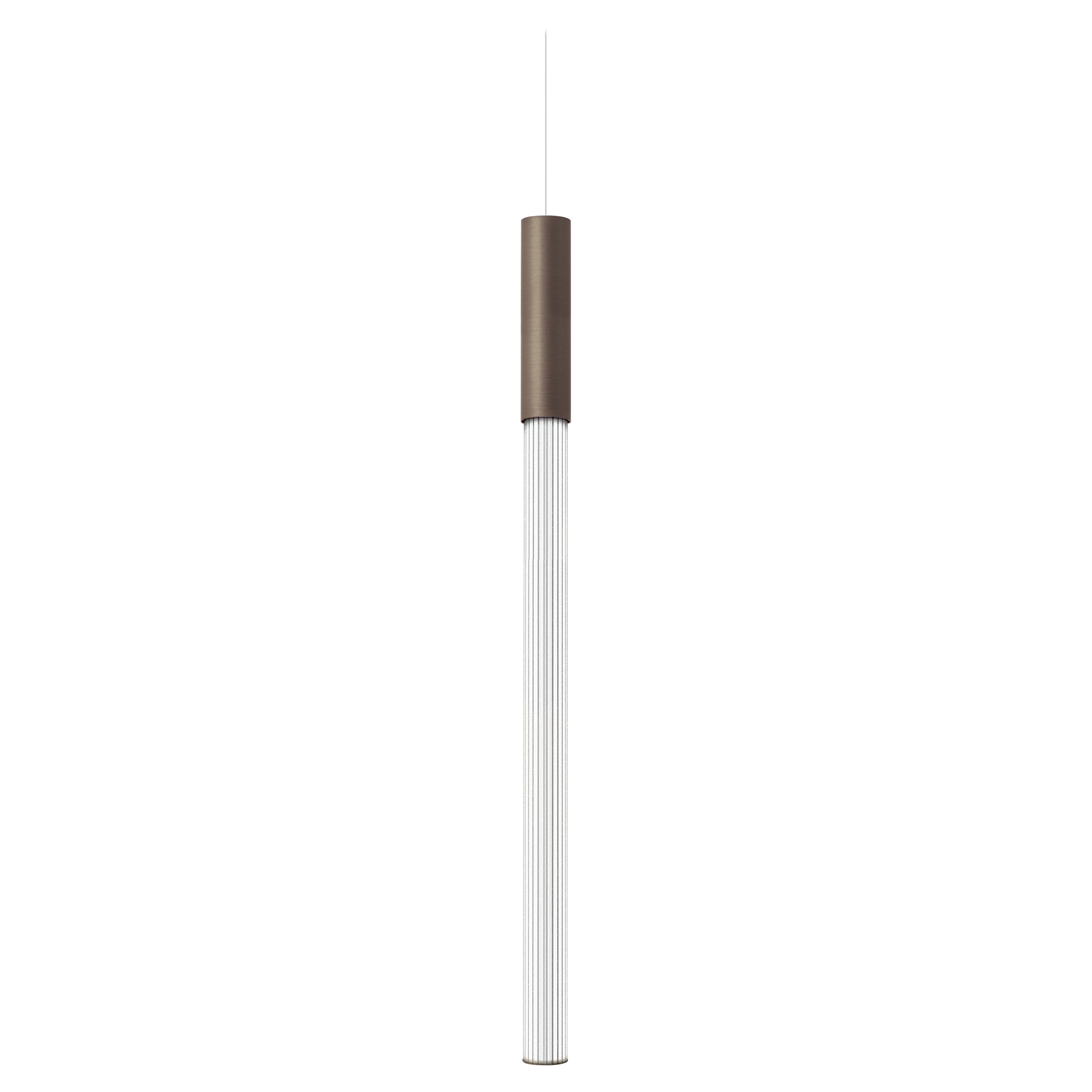 Lampada a sospensione contemporanea Pillar 125 Vertical Bronze Aluminum di JSPR in vendita