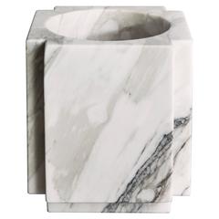 Square White Marble Vase from Michaël Verheyden