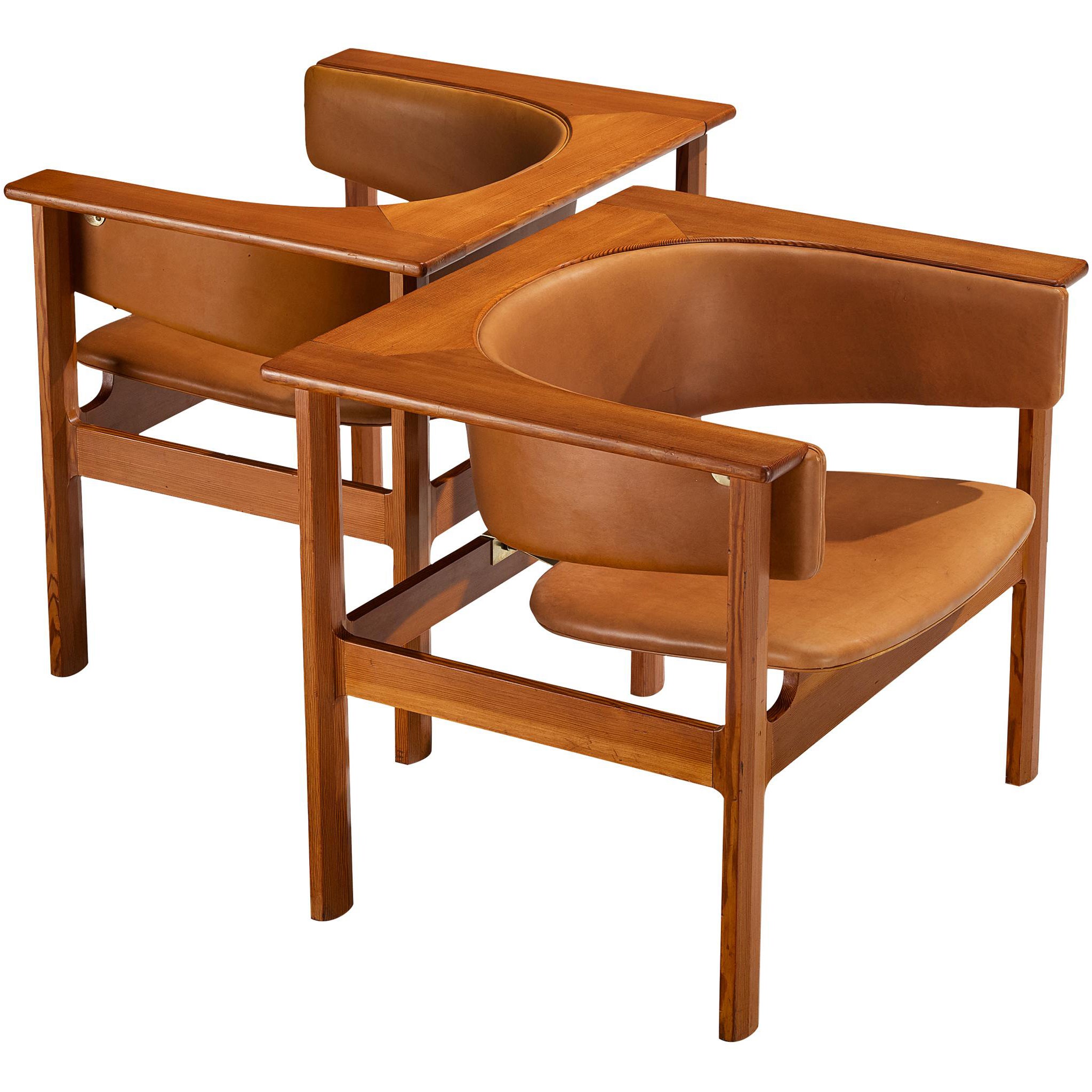 Carl Heinz Brockmann Petersen for Louis G. Thiersen Rare Geometric Armchairs