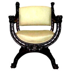Antique Italian Carved Walnut Renaissance Style Chair