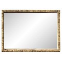 Vintage Coastal Wrapped Rattan Horizontal Mirror