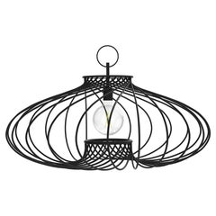 Lampada a sospensione contemporanea Pirouette I Round Matt Black Steel di JSPR