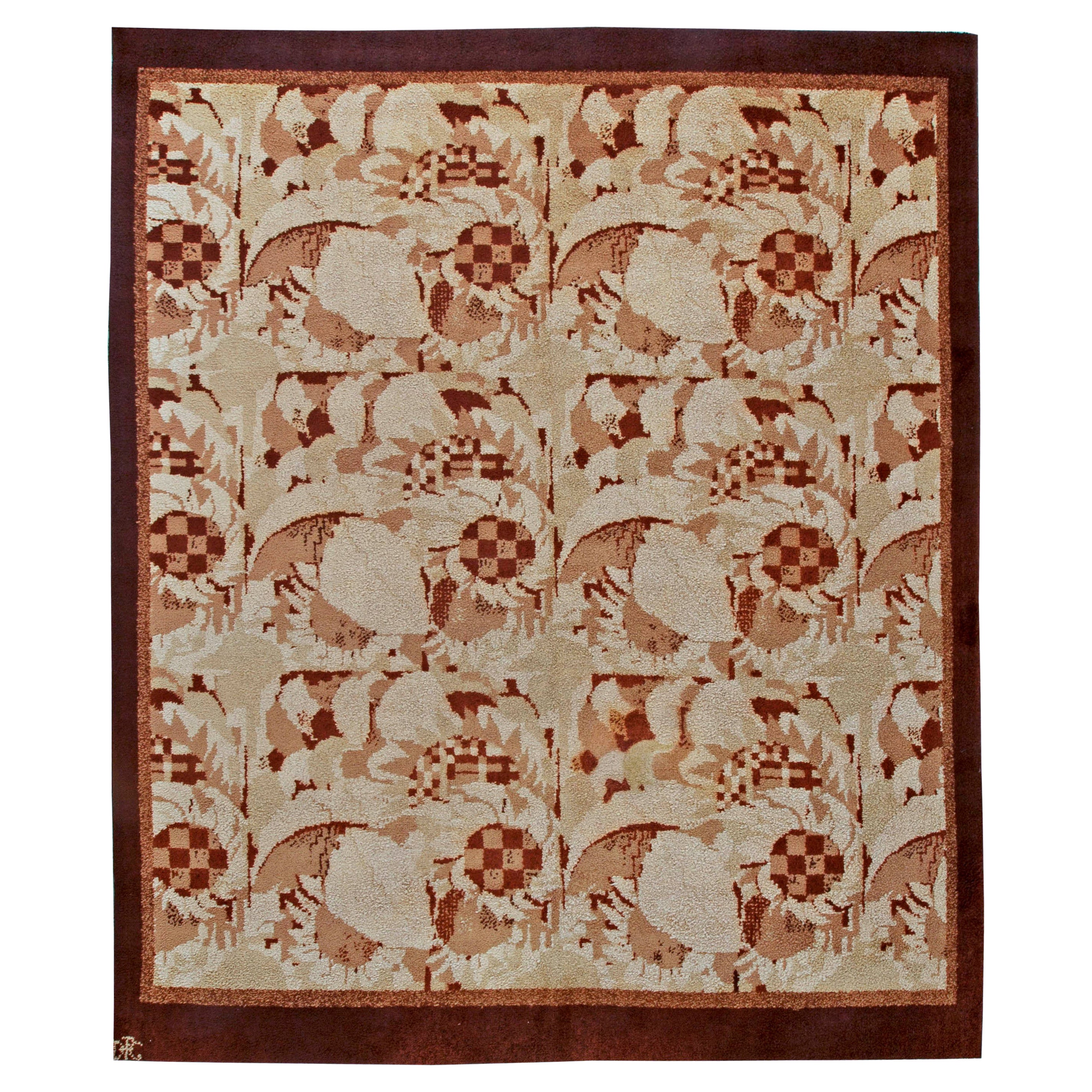 Alfombra francesa Art Déco Doris Leslie Blau hecha a mano por Noel Hostens