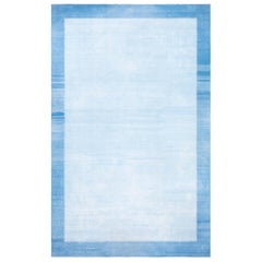 Doris Leslie Blau Midcentury Indian Dhurrie Blue Handmade Cotton Rug