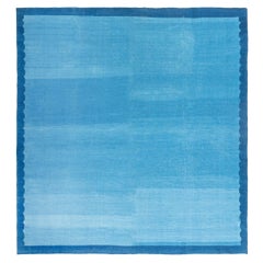 Tapis Dhurrie bleu vintage Doris Leslie Blau
