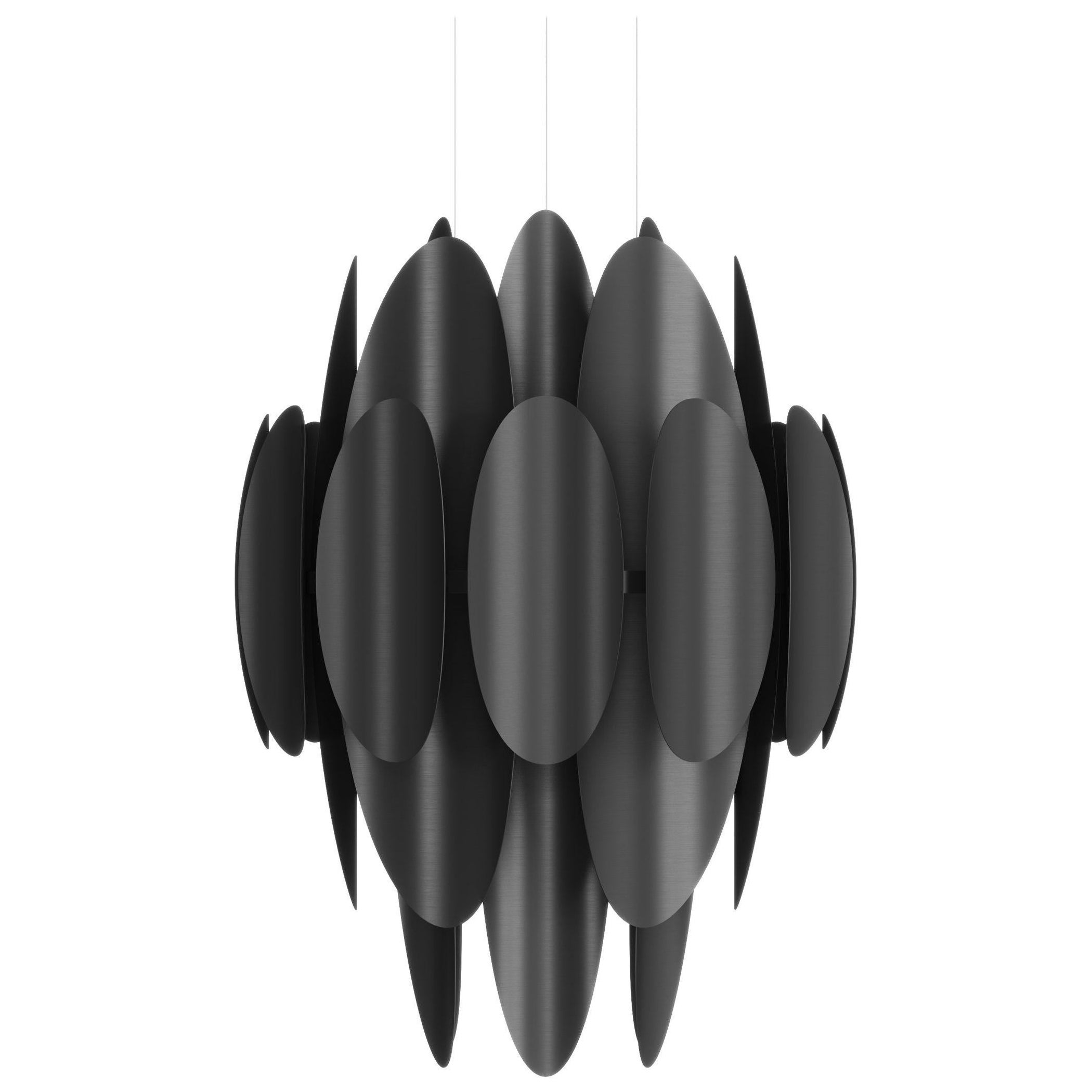 Lampada a sospensione contemporanea Sovereign 75 in alluminio anodizzato nero di JSPR