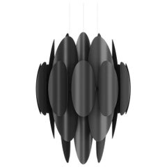 Lampada a sospensione contemporanea Sovereign 75 in alluminio anodizzato nero di JSPR