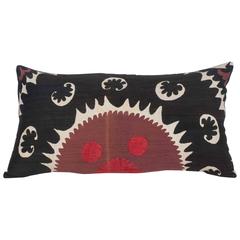 Mid-20th Century Vintage Uzbek Samarkand Suzani Pillow