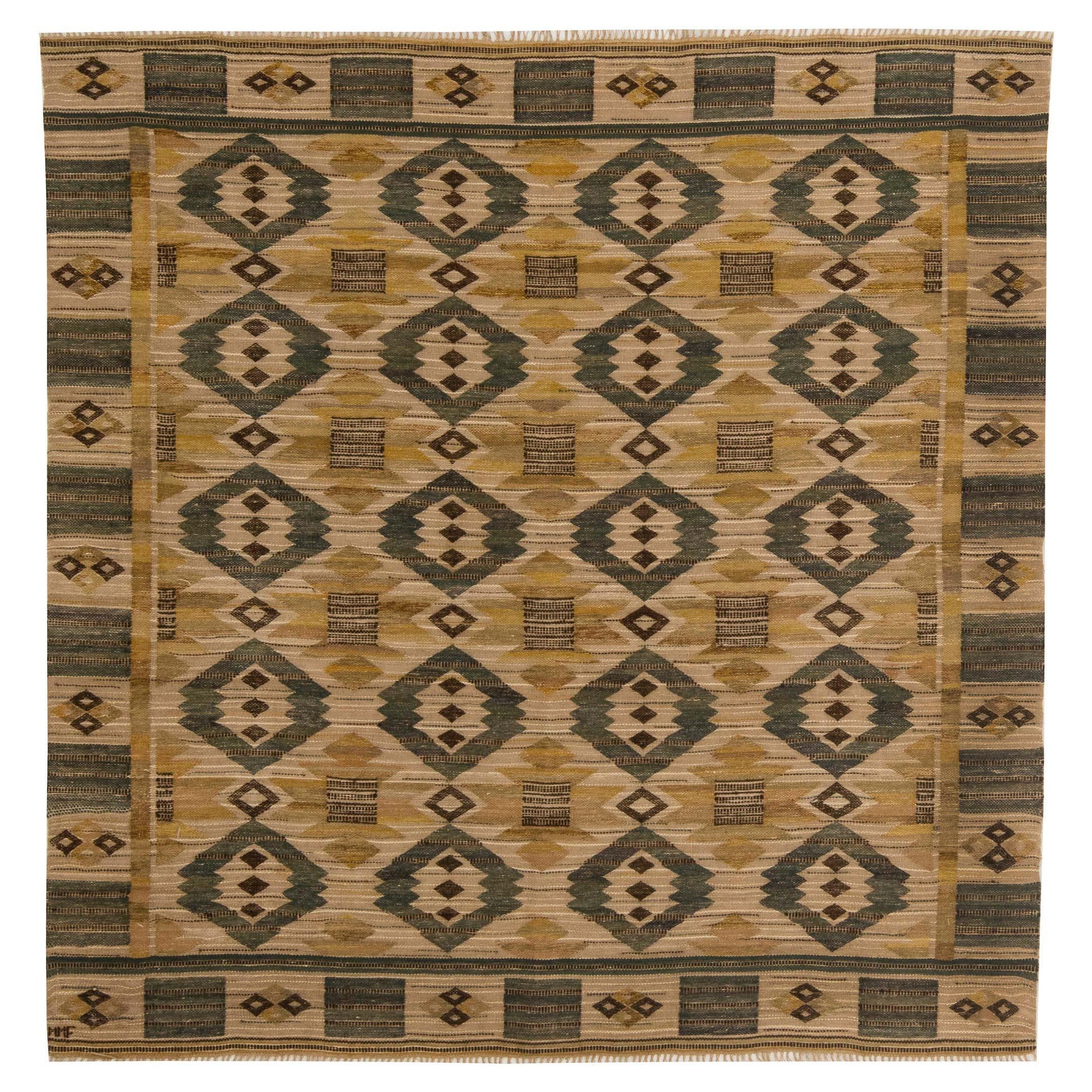 Vintage Swedish Tapestry Weave by Märta Mass-Fjetterström 'Gront Pa Linne'