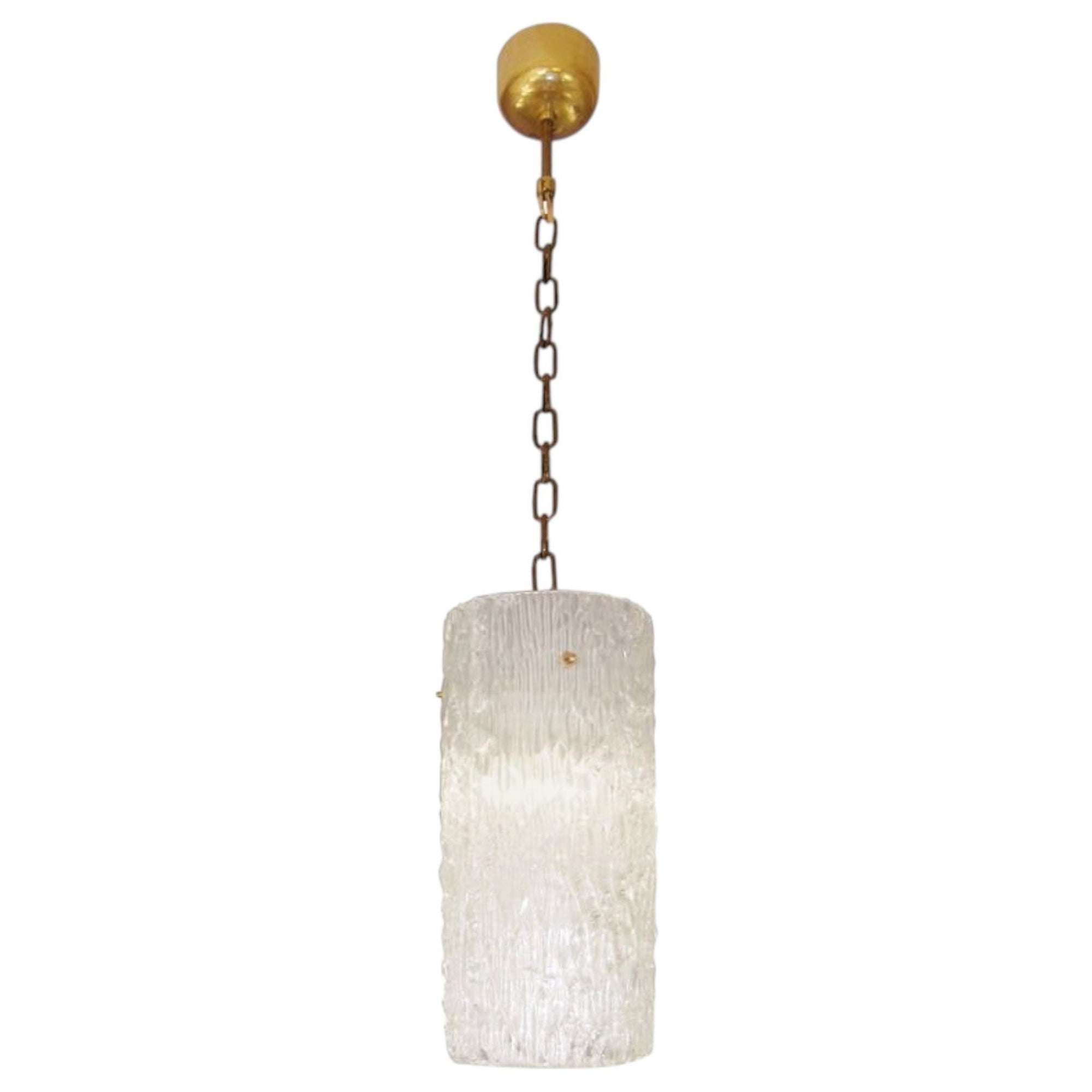 Carl Fagerlund, Swedish Modern, Textured Glass, Pendant Light, Sweden, 1940s