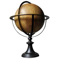 Good circa 1885 French Terrestrial Table Globe; “Globe Terrestre” J Forest Paris