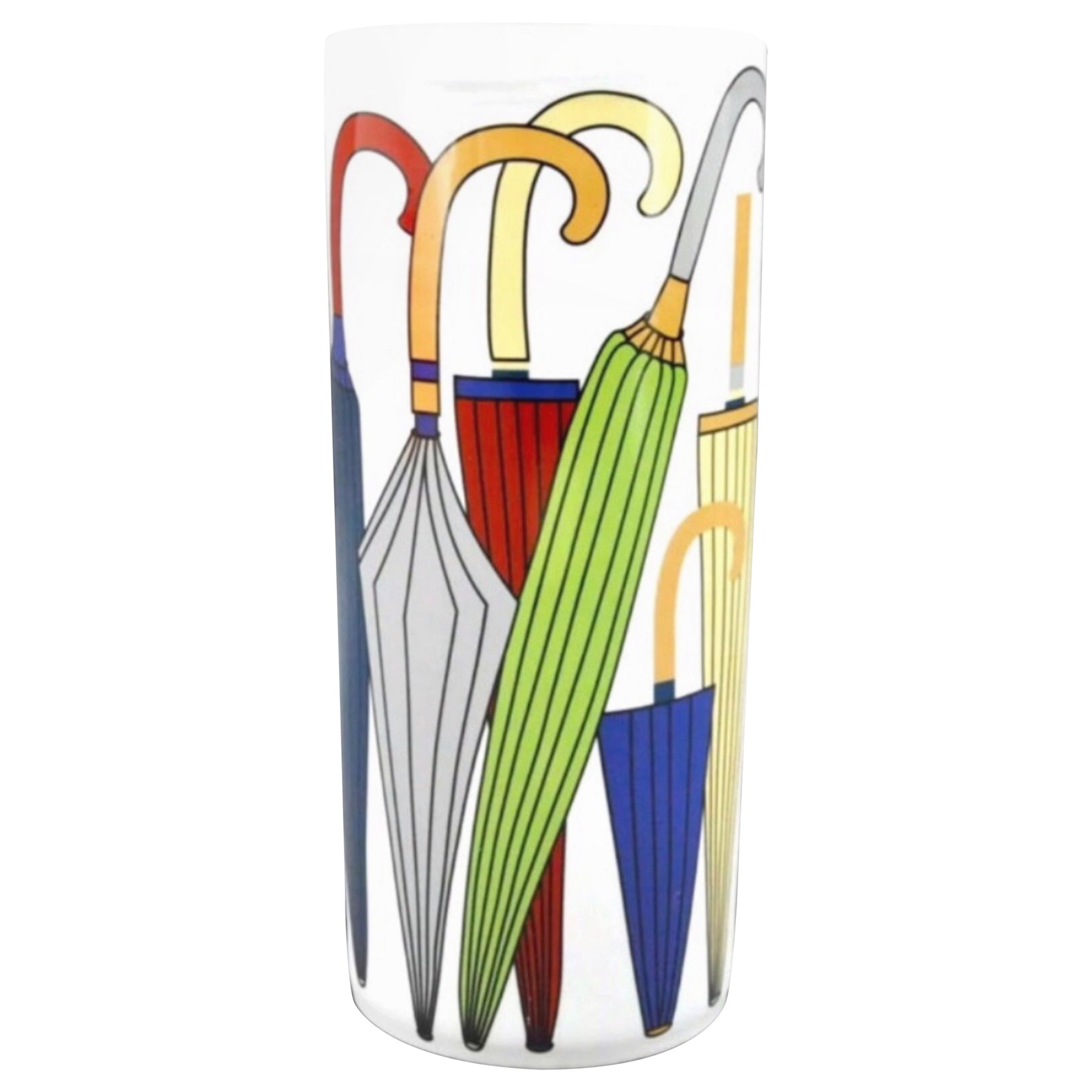 Portaombrelli in ceramica dipinto a mano Pop Art degli anni '70
