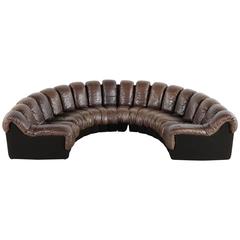 De Sede DS 600 Sofa by Ueli Berger and Riva 1972, Chocolate Leather 18 Elements
