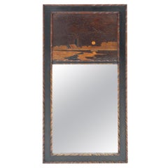 Antique Mirror C1915 Art Nouveau intarsiato C1915 Moonrise A J Rowley