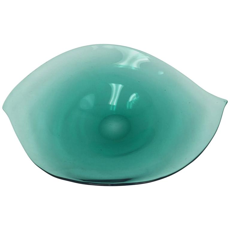Large Teal Centerpiece Bowl at 1stDibs