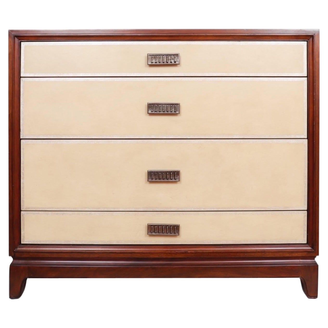 Commode Henredon enveloppée de cuir