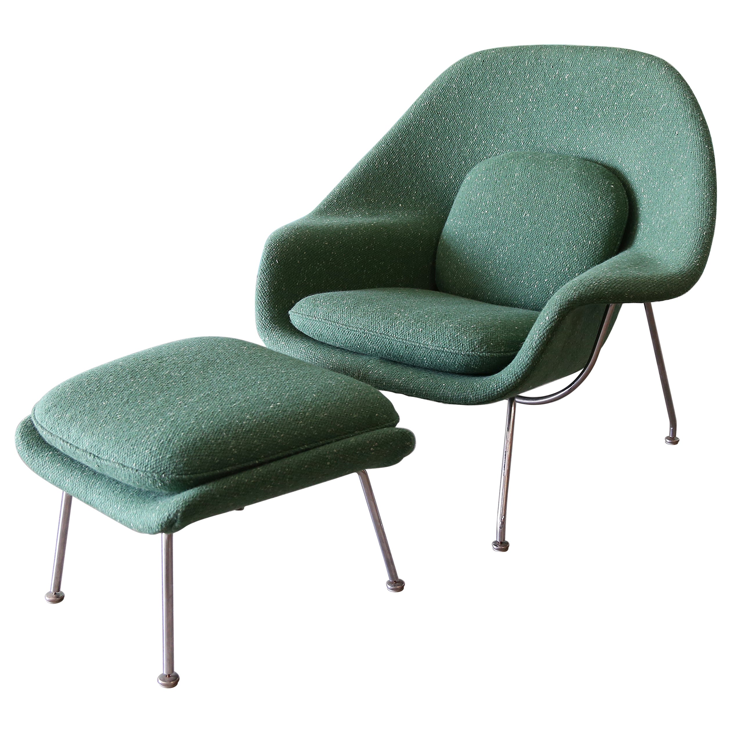 1970 Knoll Womb Chair Green Wool