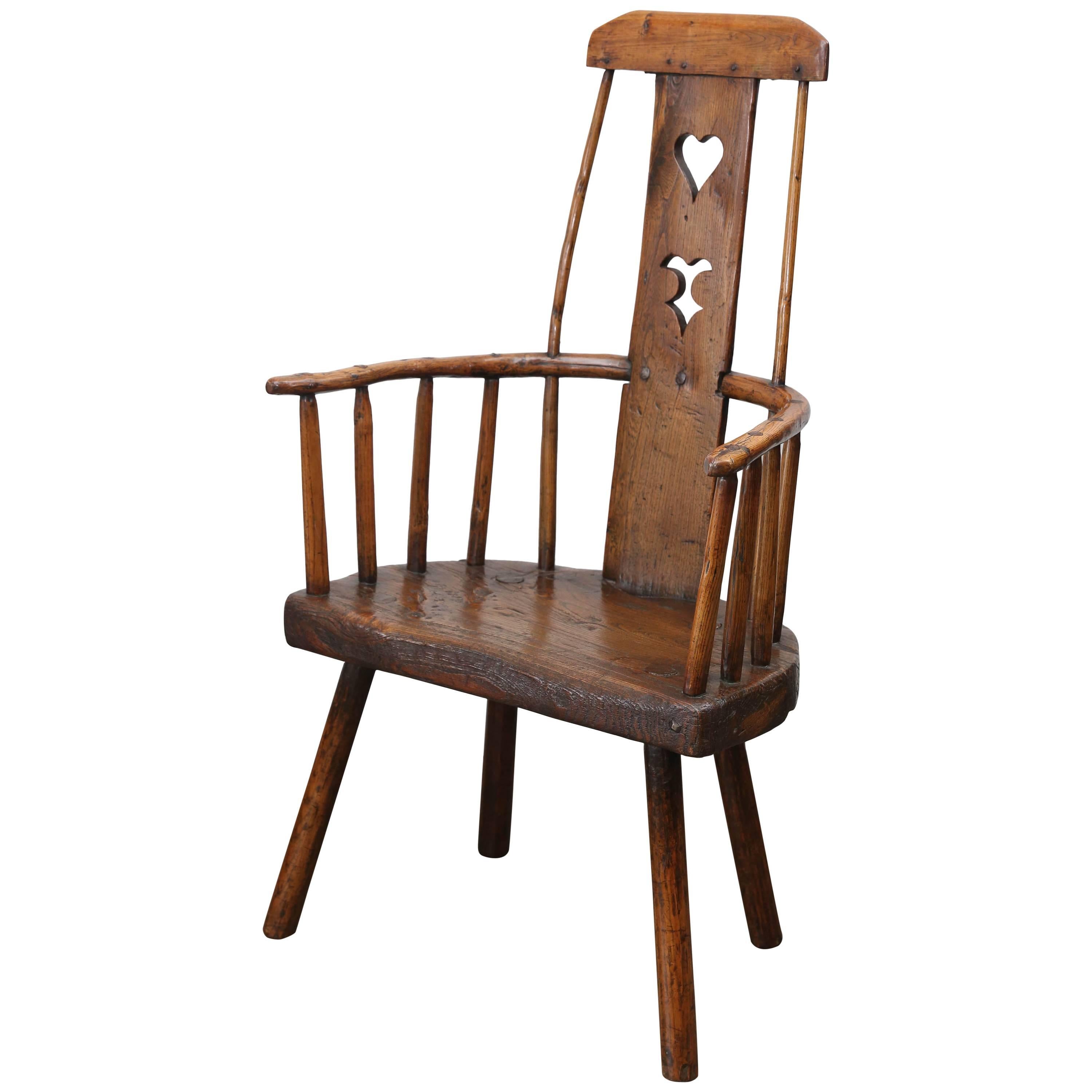 18th Century Welsh Country Folk Art Chair