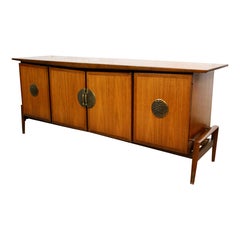 Sculptural Walnut & Bronze Credenza by Helen Hobey Baker Inc.