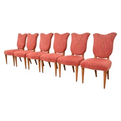 Gilbert Rohde Style Art Deco Tulip Form Dining Chairs, Set of Six