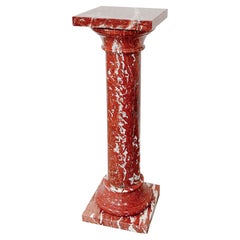 Pedestal de mármol rojo Rosso Francia de principios del siglo XX