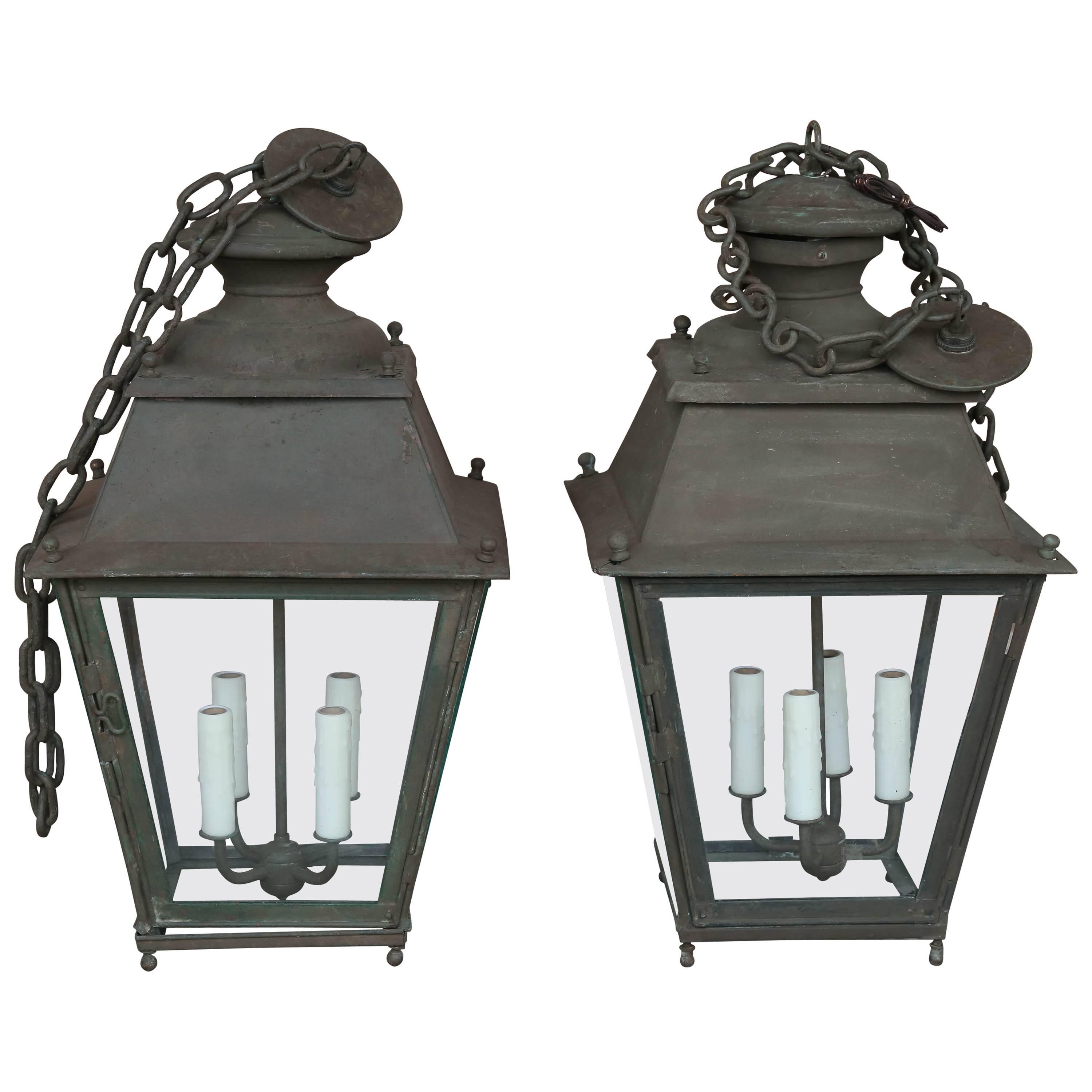 Antique 19th Century Zinc French Lantern