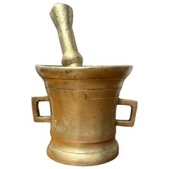 Early 19th Century Brass Apothecary Mortar & Pestle, Continental Circa 1820