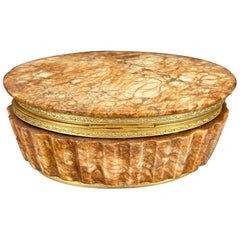 Mid-Century Italian Oval Marble Trinket Jewelry Box