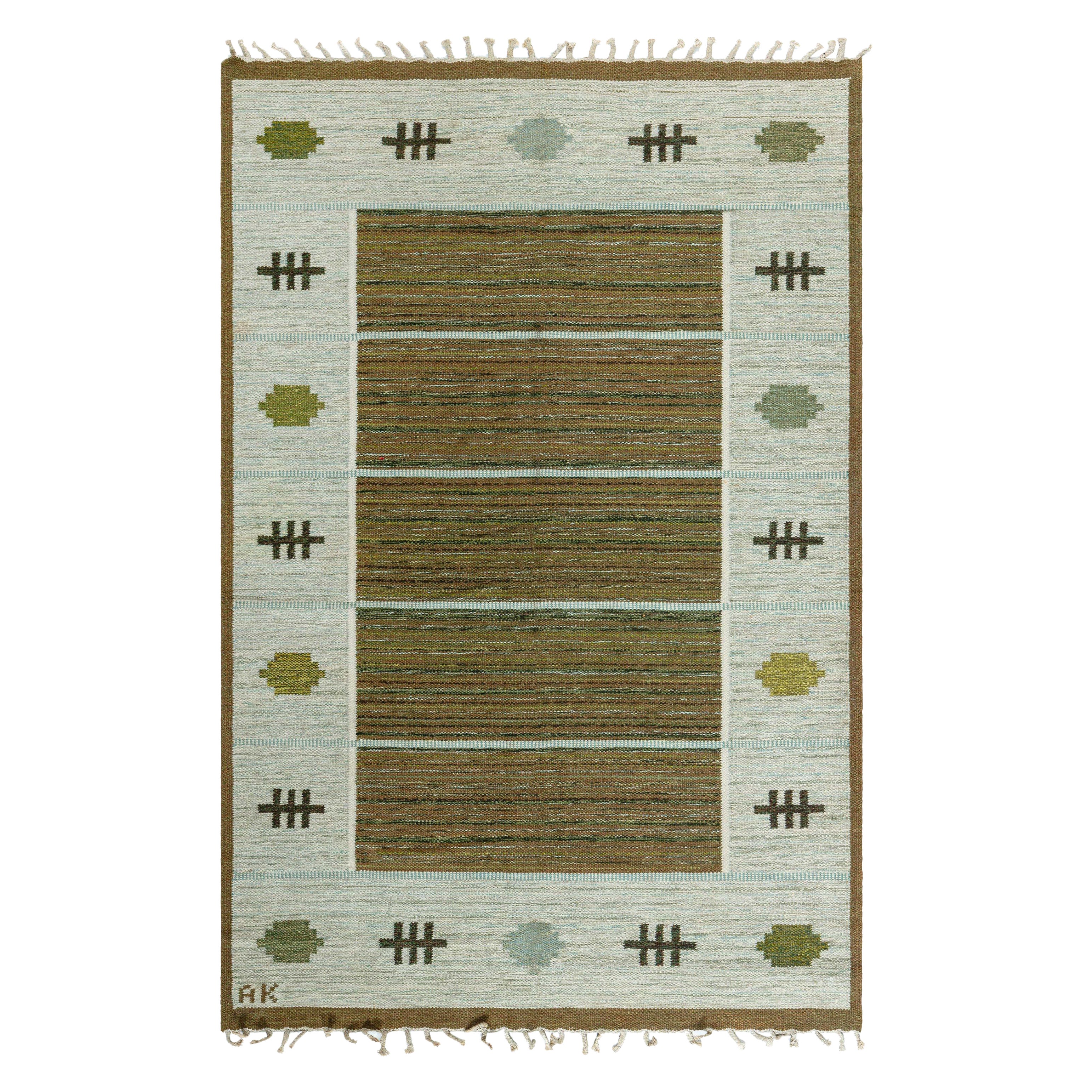 Doris Leslie Blau Vintage Swedish Flat-Weave Rug by Aina Kånge, Signed "AK"