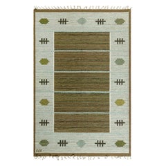 Doris Leslie Blau Vintage Swedish Flat-Weave Rug by Aina Kånge, Signed "AK"