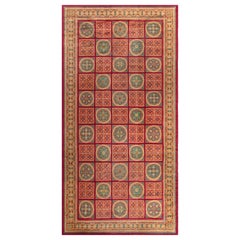 Doris Leslie Blau Vintage Spanischer kühner botanischer handgefertigter Vintage-Wollteppich