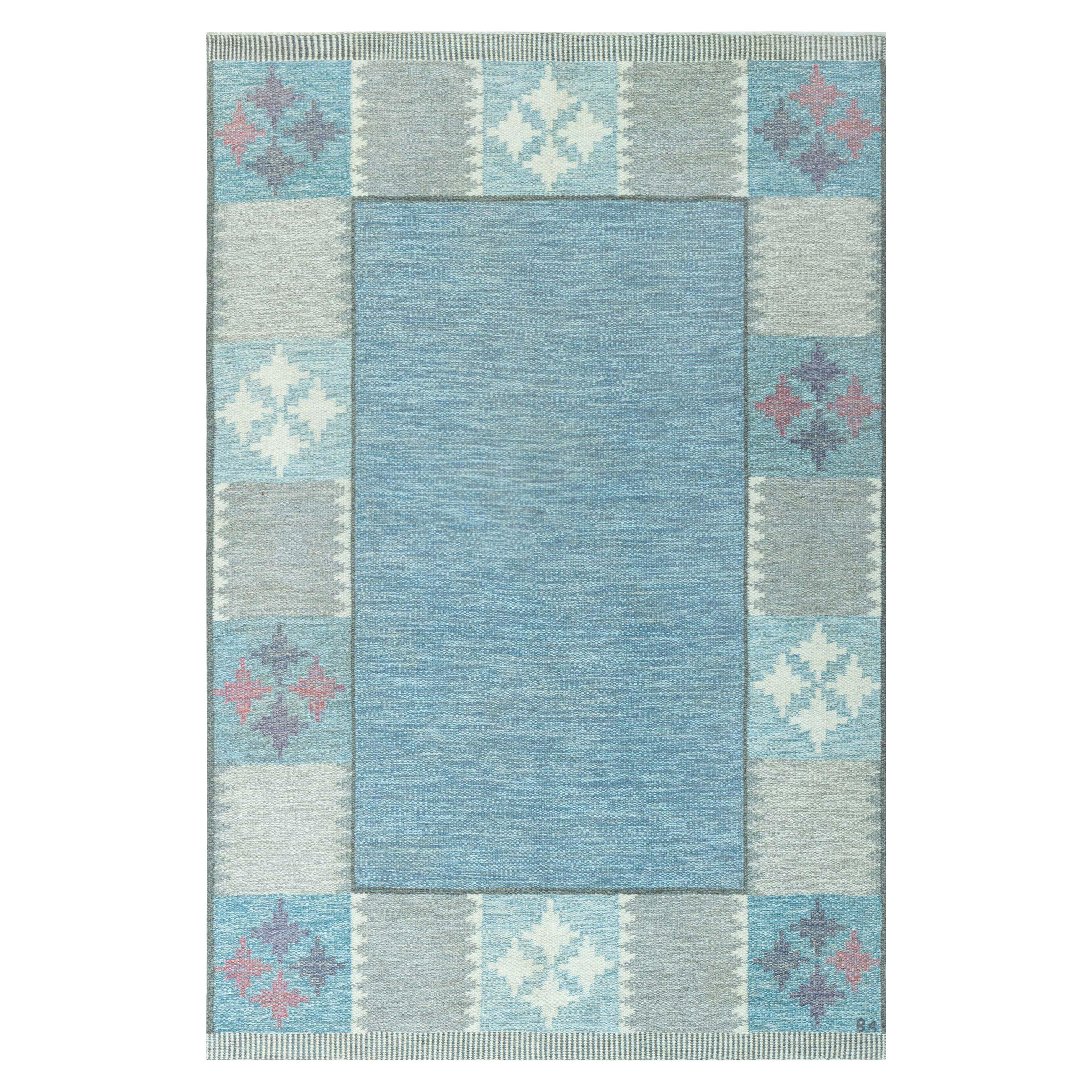 Doris Leslie Blau Swedish Flat Woven Rug by Bitte Ahlgren 'BA'