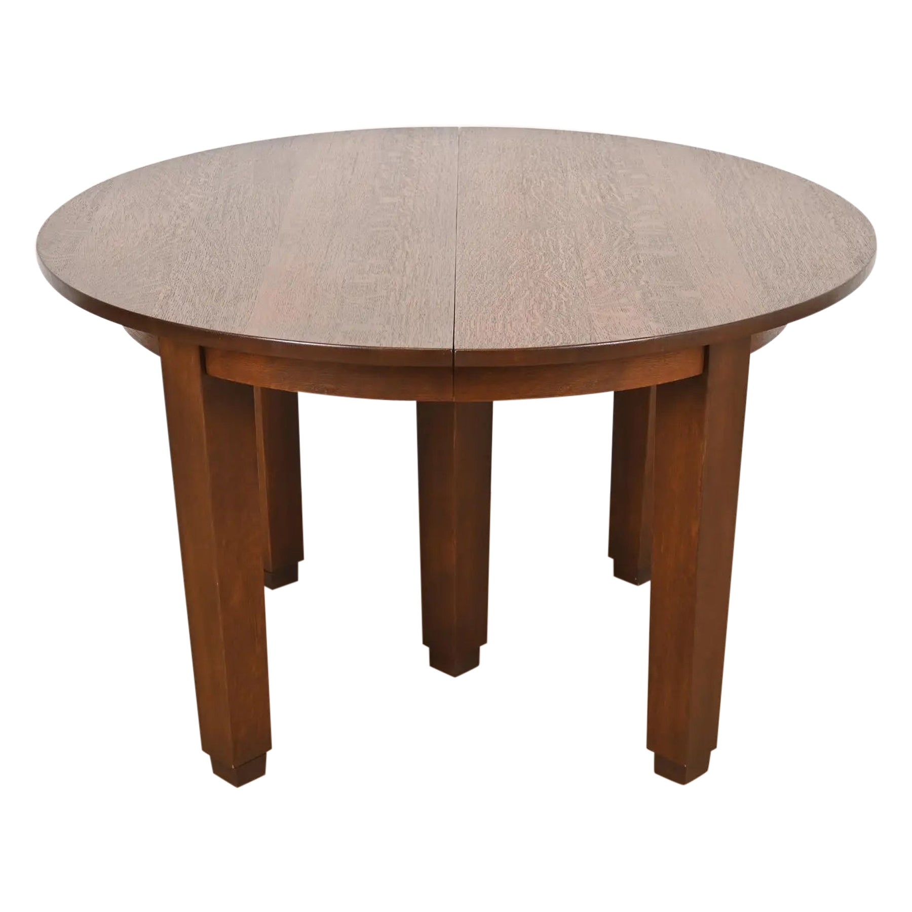 Stickley Antique Mission Oak Arts & Crafts Extension Dining Table, Circa 1910