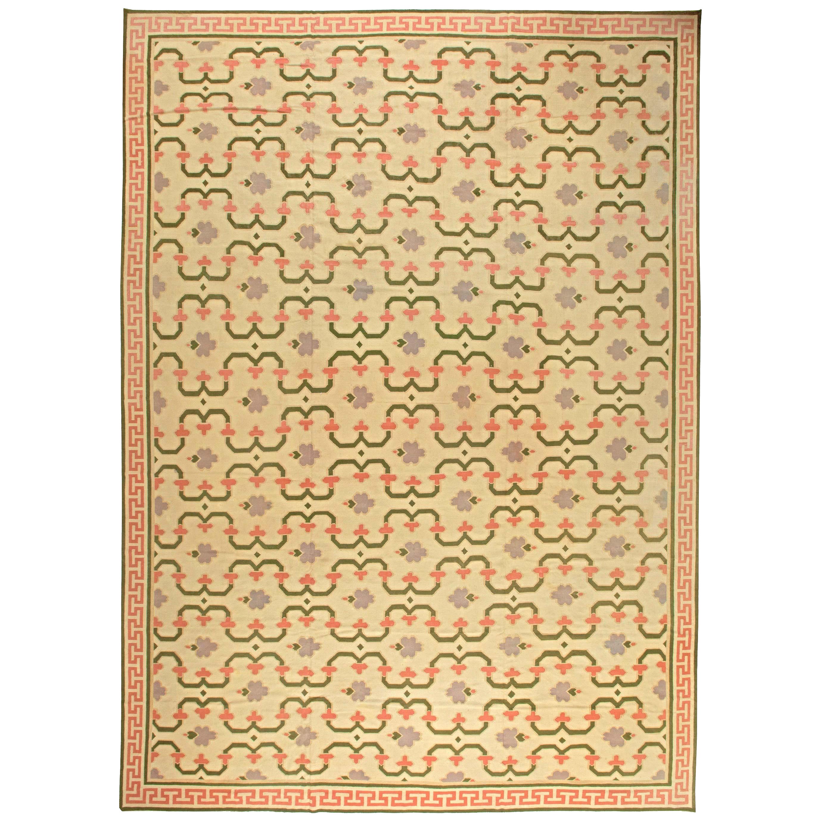 Tapis Dhurrie indien vintage Doris Leslie Blau