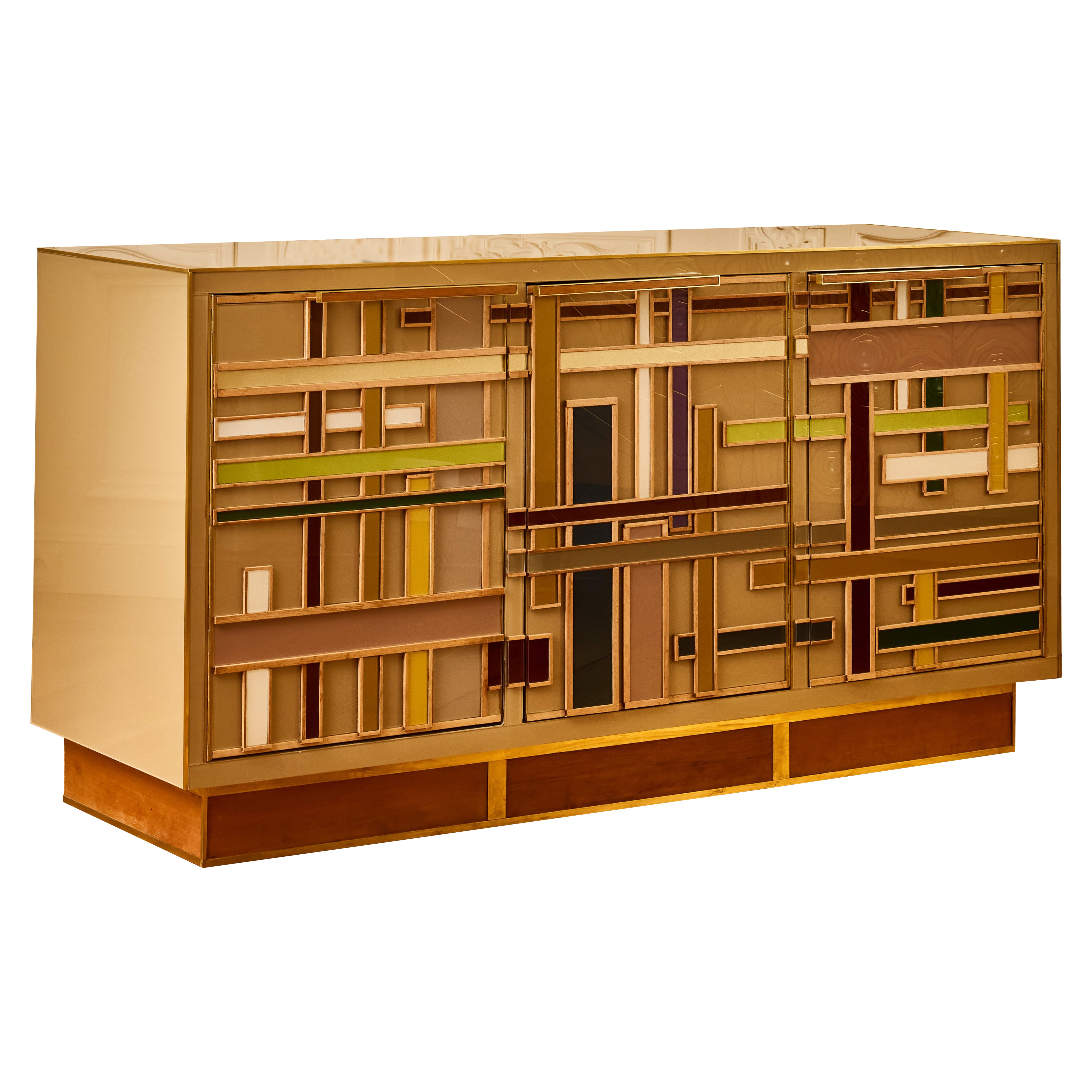 Buffet en verre teinté de Studio Glustin