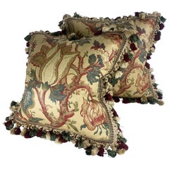 Cuscini vintage Tully and marr con stampa classica in cotone inglese, una coppia